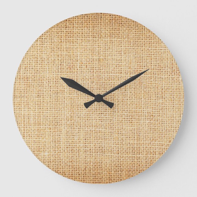 Natural sackcloth, textured background. large clock (Front)