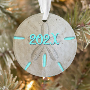 Natural Sand Dollar Year Date Acrylic Ornament
