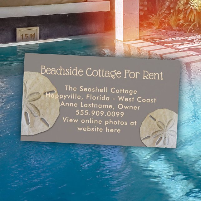 Natural Sand Dollars Custom Photo Rental Ad Business Card (Creator Uploaded)