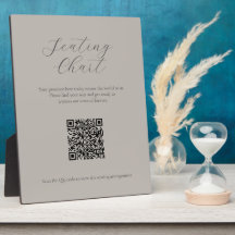 Natural Seating Chart Sign with QR Code Plaque