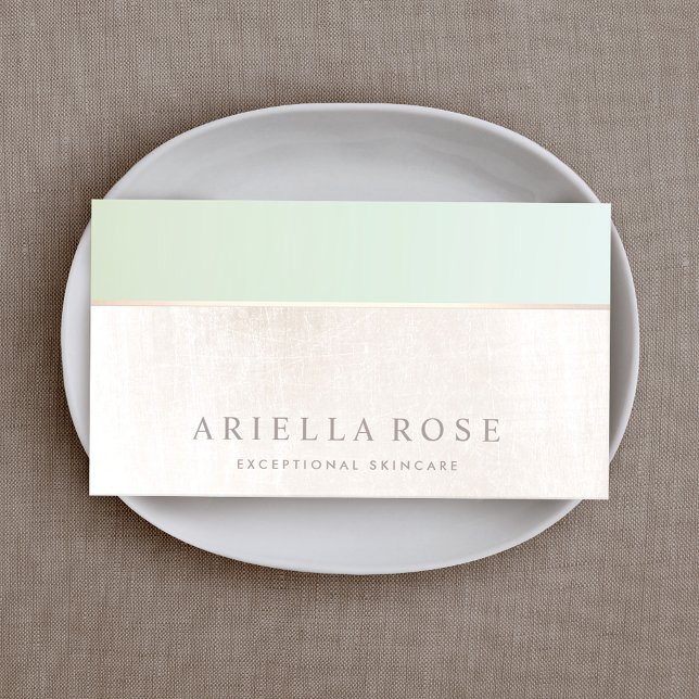 Natural Skin Care Spa Green White Marble Business Card (Creator Uploaded)
