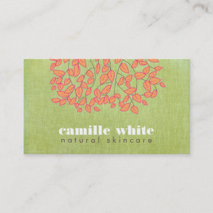 Natural Skincare Beauty Light Green Linen Look Business Card