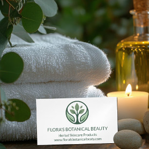 Natural Skincare Green Plant Beauty Products Spa Magnetic Business Card