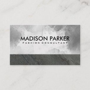 Natural Slate Rock Grey Watercolor Business Card