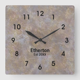 Natural Slate Stone Colours Pattern Acrylic Clock
