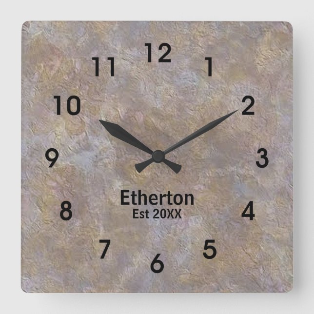 Natural Slate Stone Colours Pattern Acrylic Clock (Front)