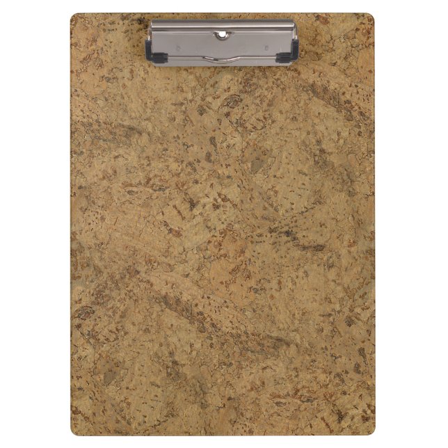 Natural Smoke Cork Bark Wood Grain Look Clipboard (Front)