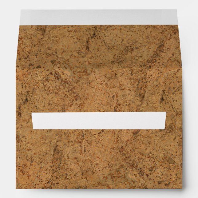 Natural Smoke Cork Bark Wood Grain Look Envelopes (Back (Bottom))