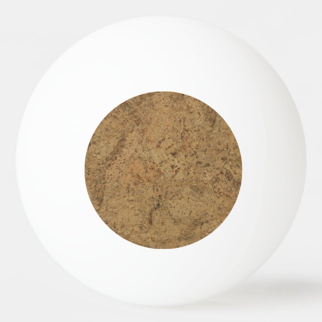 Natural Smoke Cork Bark Wood Grain Look Ping Pong Ball (Front)