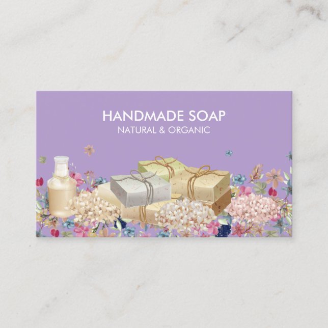 Natural Soaps lilac Business Card (Front)
