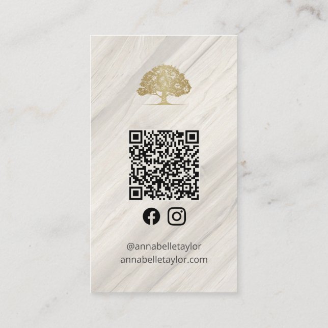 Natural Spa Name Social Media Business Card (Back)
