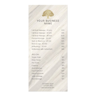 Natural Spa Salon Price List Rack Card