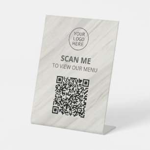 Natural Spa Scan Menu QR Code Pedestal Sign