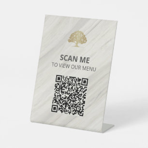 Natural Spa Scan Menu QR Code Pedestal Sign