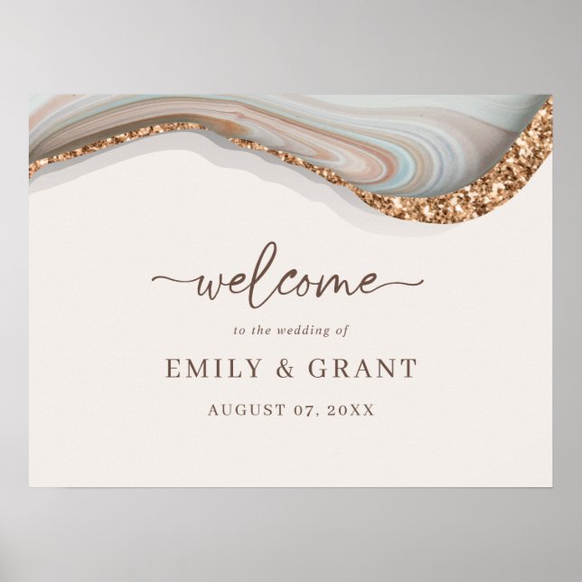 Natural Stone Agate Welcome Sign (Front)