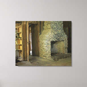 Natural Stone Fireplace Canvas Print