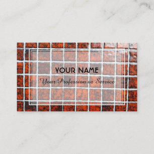 Natural stone mineral red ceramic tiles design business card