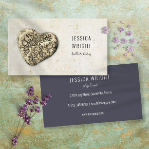 Natural Stone Pebble Heart Rustic Business Card