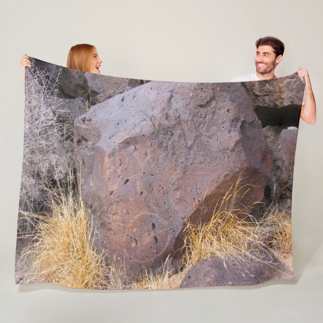 Natural Stone Petroglyph Fleece Blanket (In Situ)