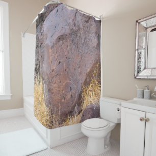 Natural Stone Petroglyph Shower Curtain