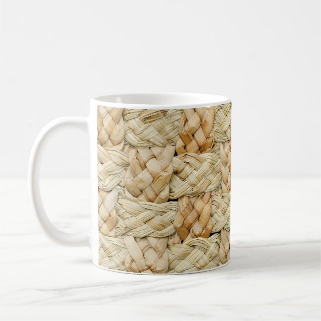 Natural Straw Texture Background Coffee Mug (Left)