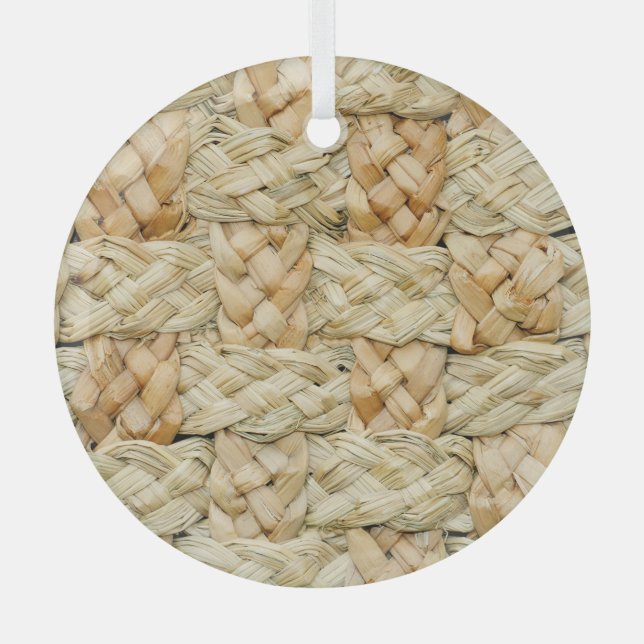 Natural Straw Texture Background Glass Tree Decoration (Front)