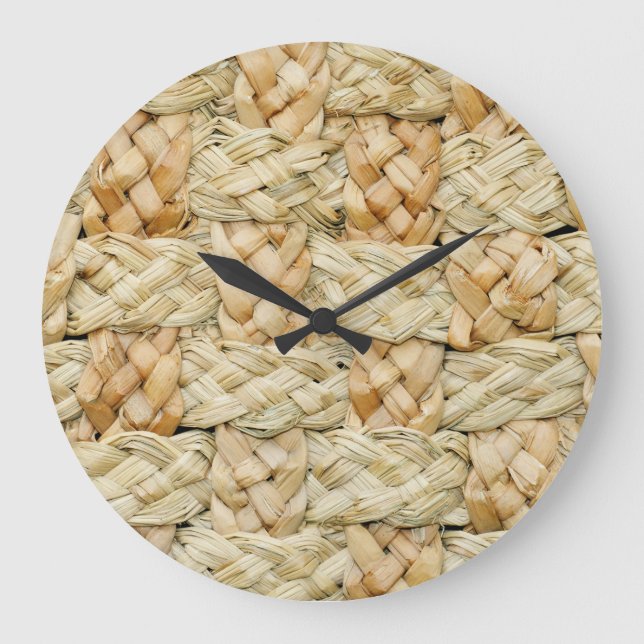 Natural Straw Texture Background Large Clock (Front)