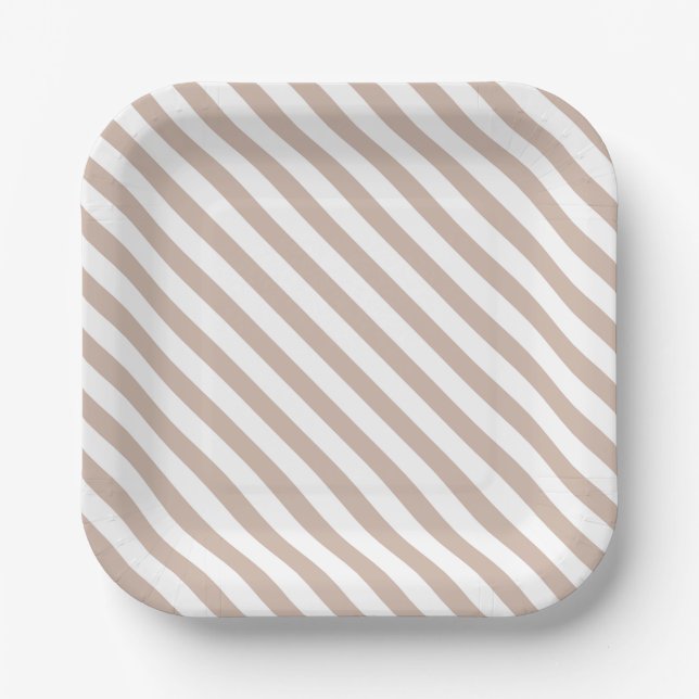Natural striped pattern for Birthday celebrations Paper Plate (Front)