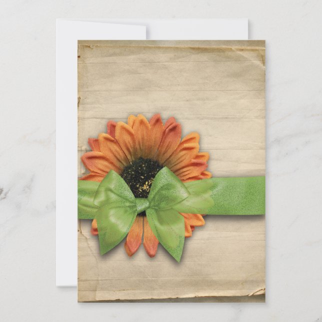 Natural Sunflower Thanksgiving or Autumn Dinner Invitation (Front)