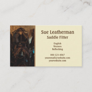 Natural/Tan Equestrian Horse Saddle Fitter Business Card