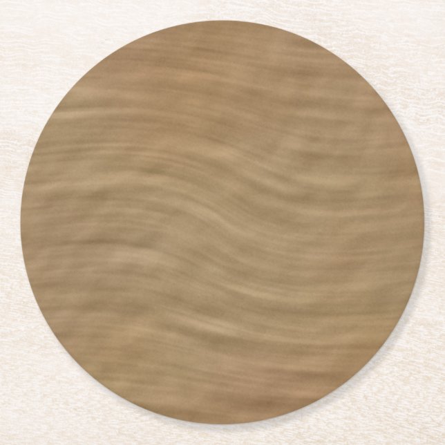 Natural Tan Sandstone Look Background Round Paper Coaster (Front)