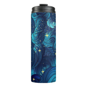 Natural texture. Decorative hand drawn doodle orna Thermal Tumbler
