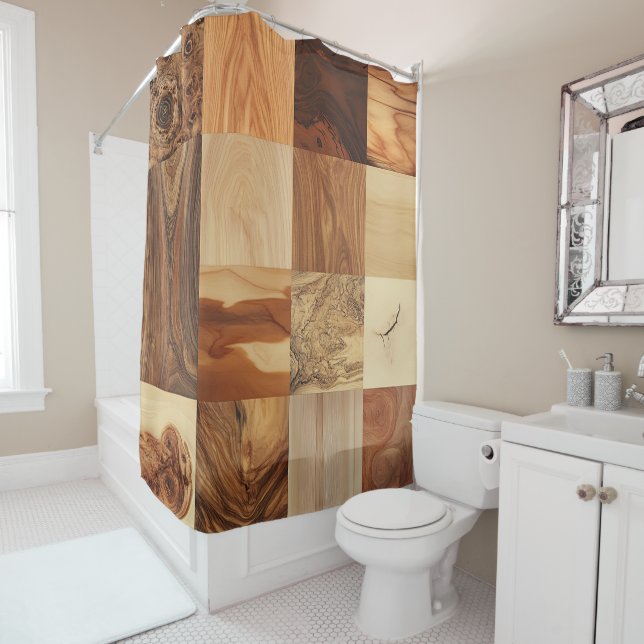 Natural Timber Shower Curtain (In Situ)