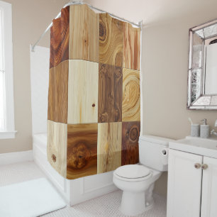Natural Timber Shower Curtain