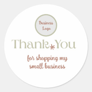 Natural Tone Boho Small Business Packaging Classic Round Sticker