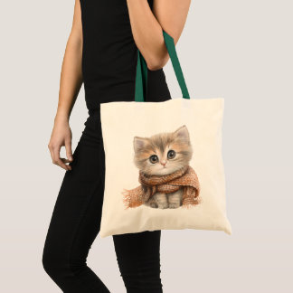 "Natural Tote Bag: Cute Kitty in Eco-Chic Style" Bag