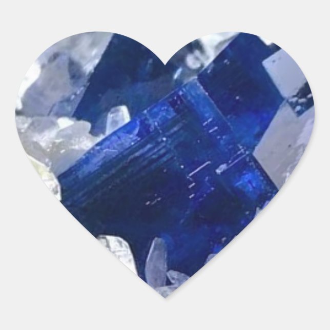 Natural Transparent Deep Fluorite Heart Crystal Sticker (Front)
