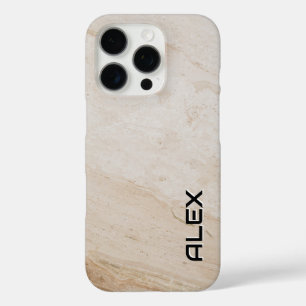 Natural Travertine Texture – Earthy Stone Pattern iPhone 16 Pro Case