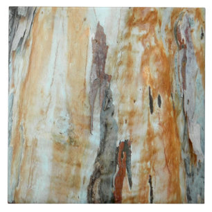Natural tree bark colourful orange and grey tile