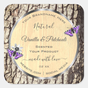 Natural Tree Bark with Wood Grain Product Labels