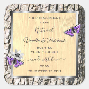 Natural Tree Bark with Wood Grain Product Labels