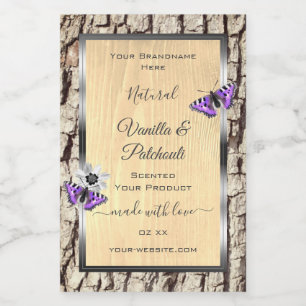 Natural Tree Bark with Wood Grain Product Labels