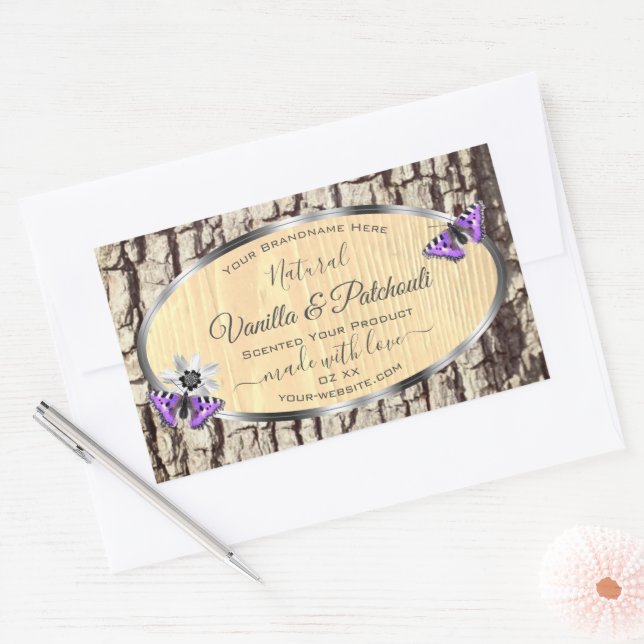 Natural Tree Bark with Wood Grain Product Labels (Envelope)