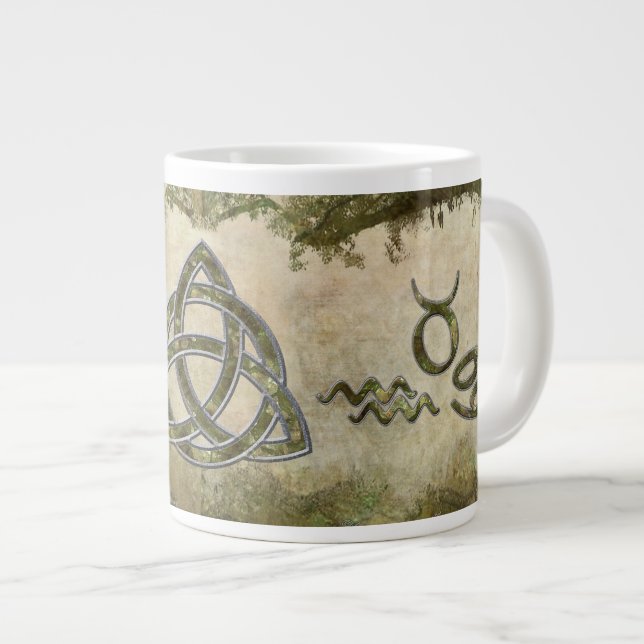 Natural Triquetra Large Coffee Mug (Front Right)