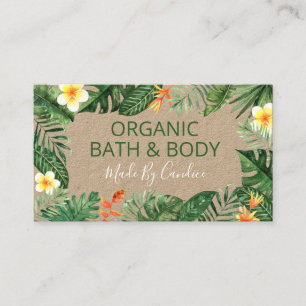 Natural Tropical Kraft Handmade Spa Bath & Body Business Card