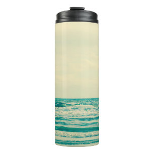 Natural tropical sea and beach with windy wave in thermal tumbler