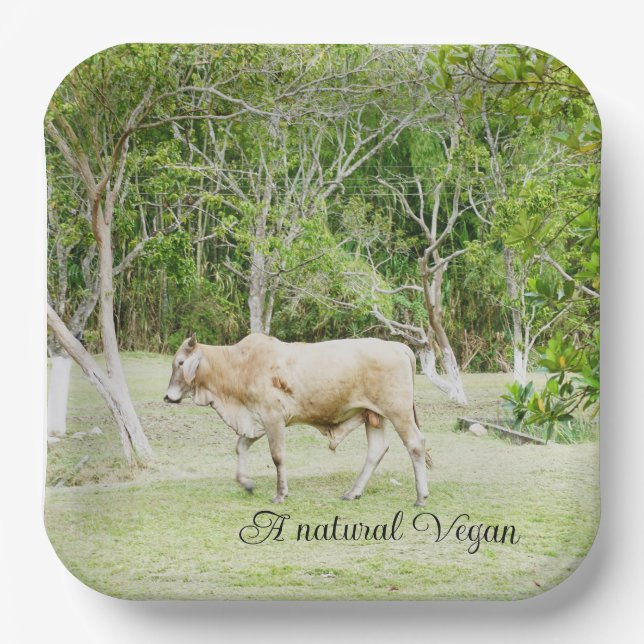 Natural Vegan Cow Paper Plate (Front)