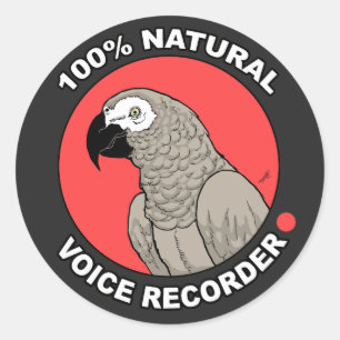 Natural Voice Recorder Classic Round Sticker