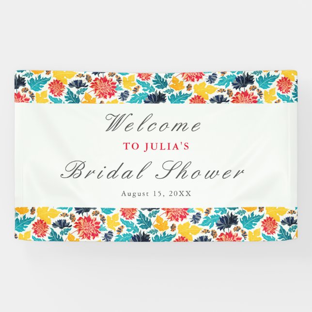 Natural Watercolor Sunflowers Bridal Shower Banner (Horizontal)