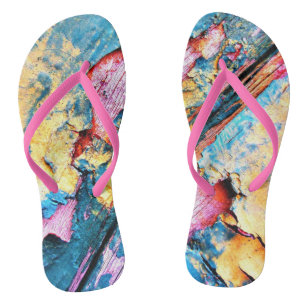 Natural Weather Effects Old Board Patterns Texture Flip Flops